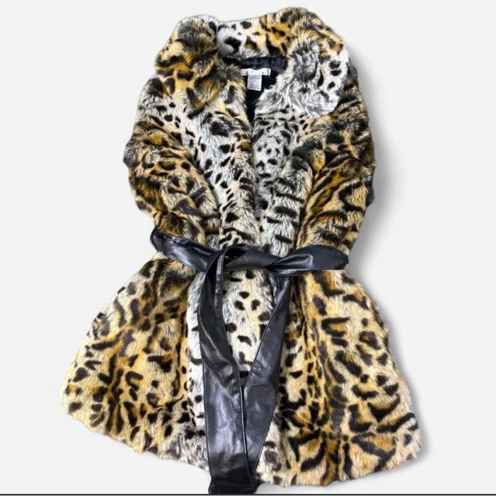 90’s Style Leopard Faux Fur WD.NY Vest Size Small